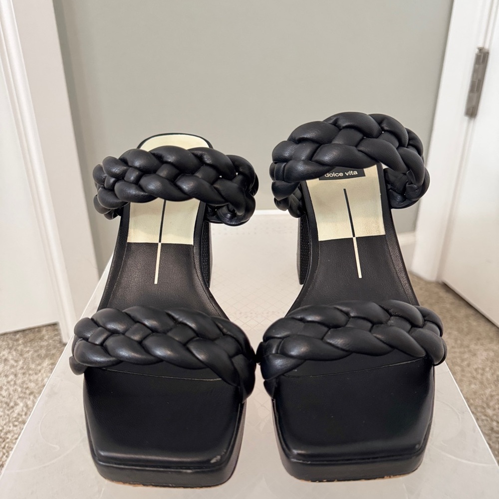 Dolce Vita Black Braided Women's Sandals